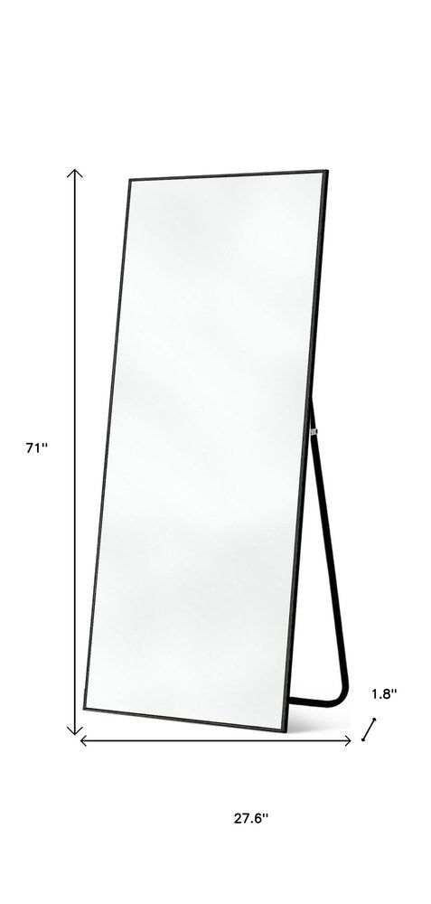 71" Black Metal Framed Standing Mirror