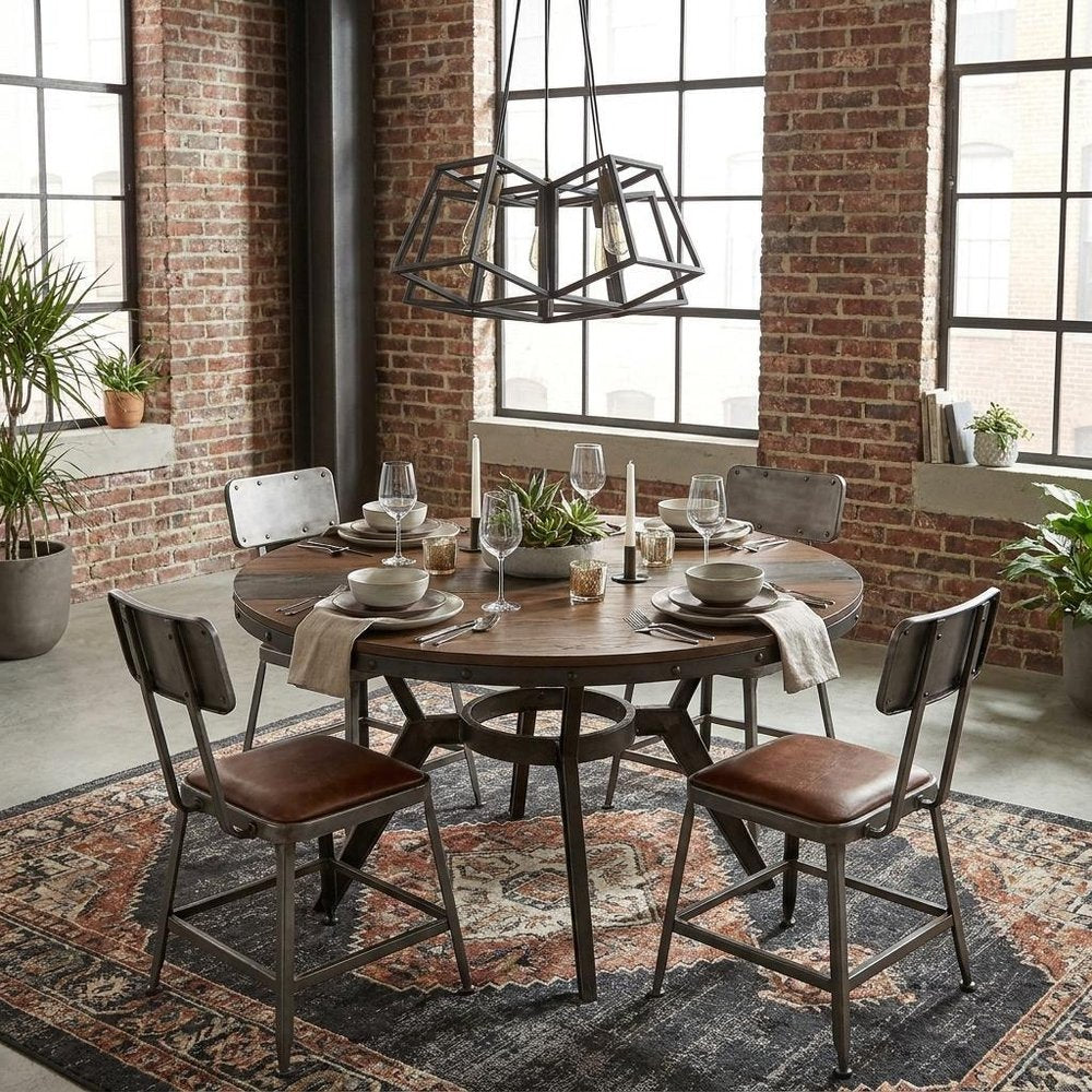 Bronze Lantern Five Light Metal Dimmable Chandelier