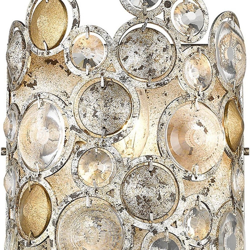 Vitozzi 1-Light Antique Silver Leaf Sconce