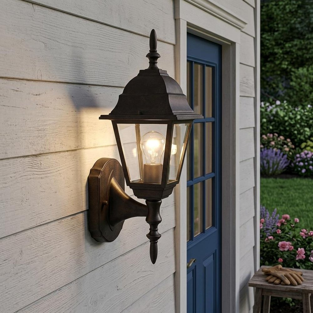 Antique Brown Swing Arm Outdoor Wall Light
