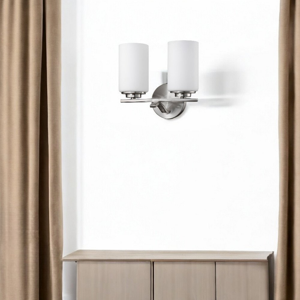 11" Silver And White Metal Flush Mounted Sconce