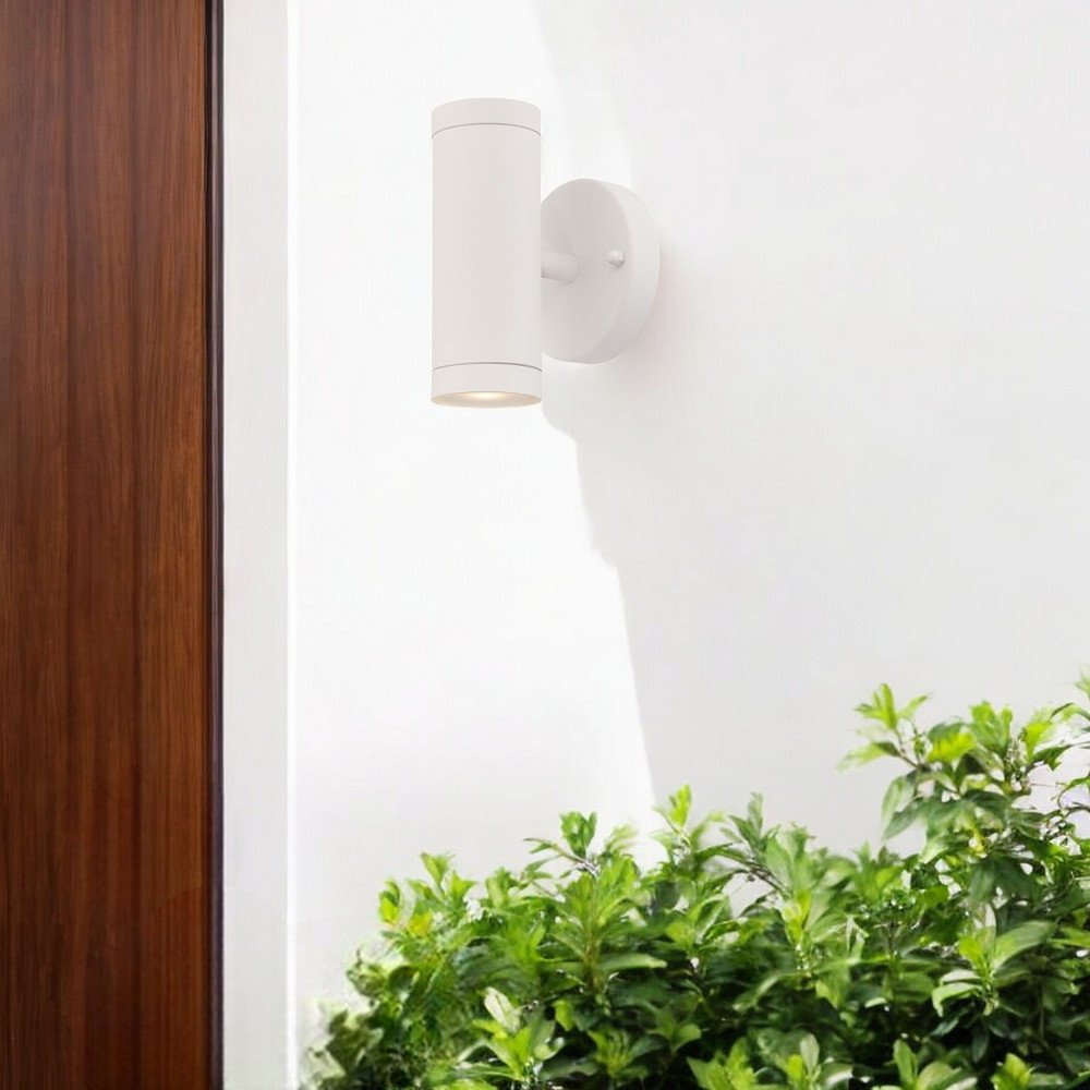 White LED Two Light Can Shape Wall Sconce