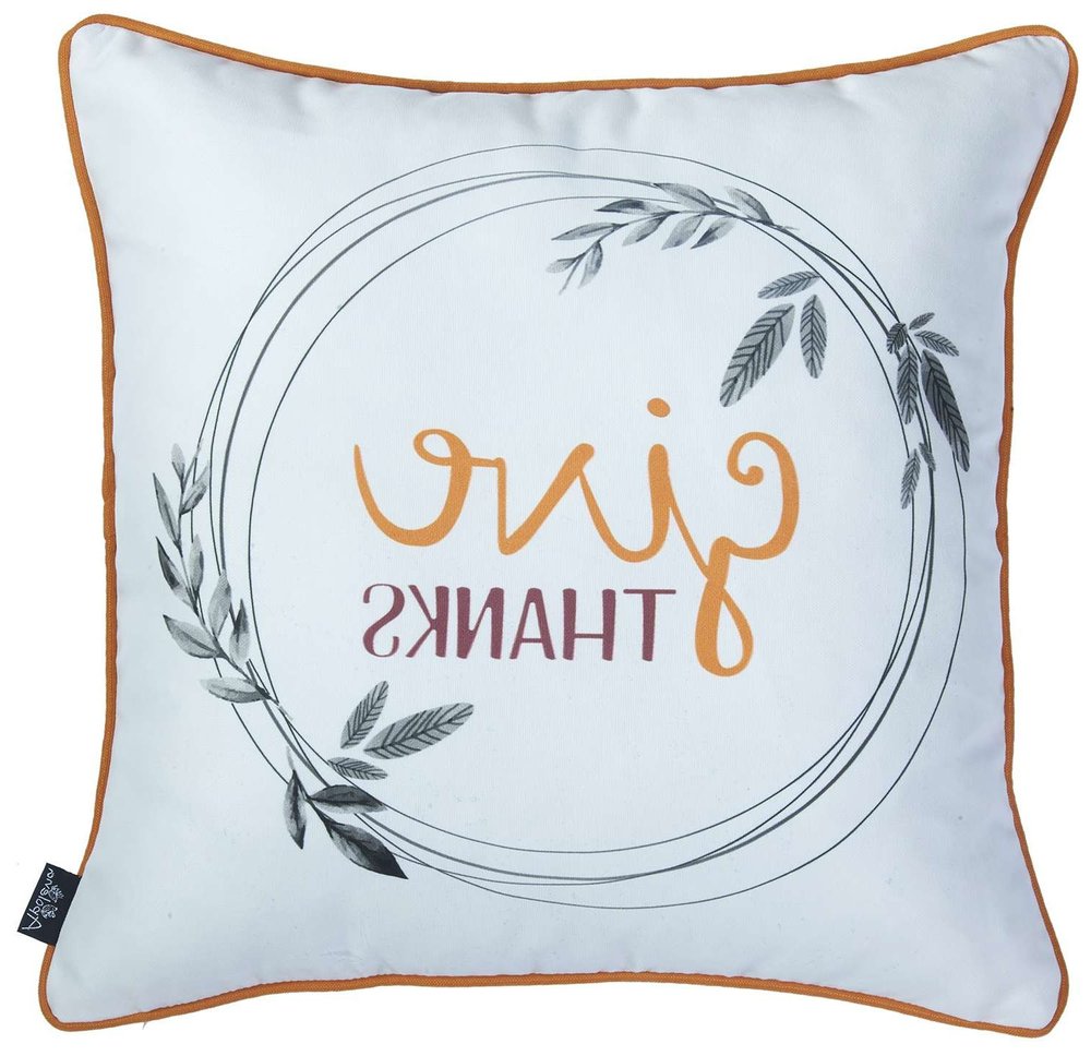 18 X 18 Orange Solid Color Zippered Polyester Throw Pillow