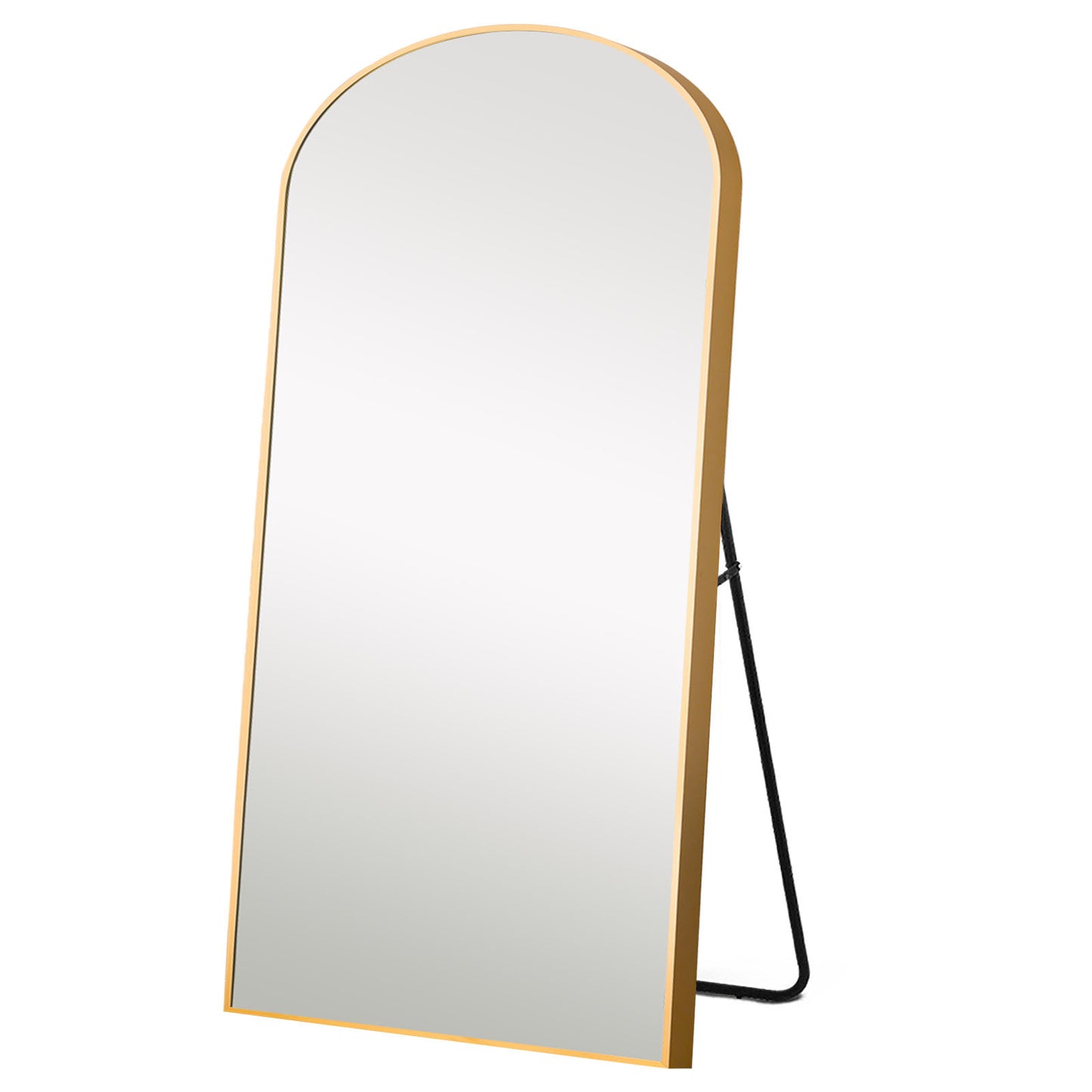 71" Gold Arch Metal Framed Freestanding Standing Mirror