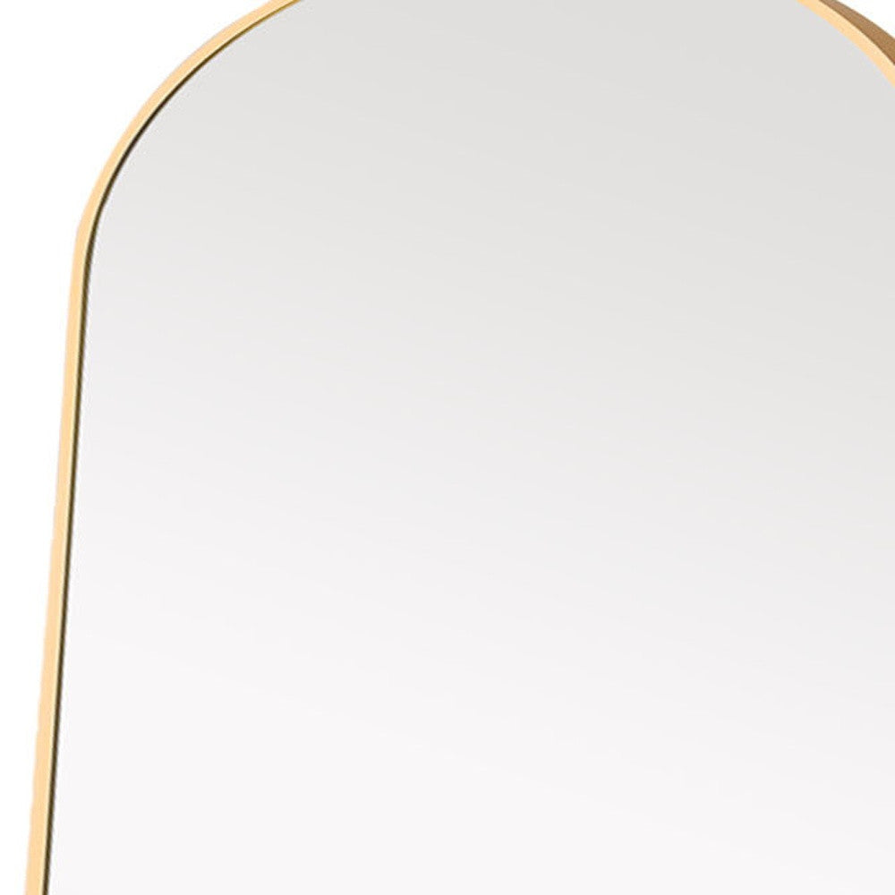 71" Gold Arch Metal Framed Freestanding Standing Mirror