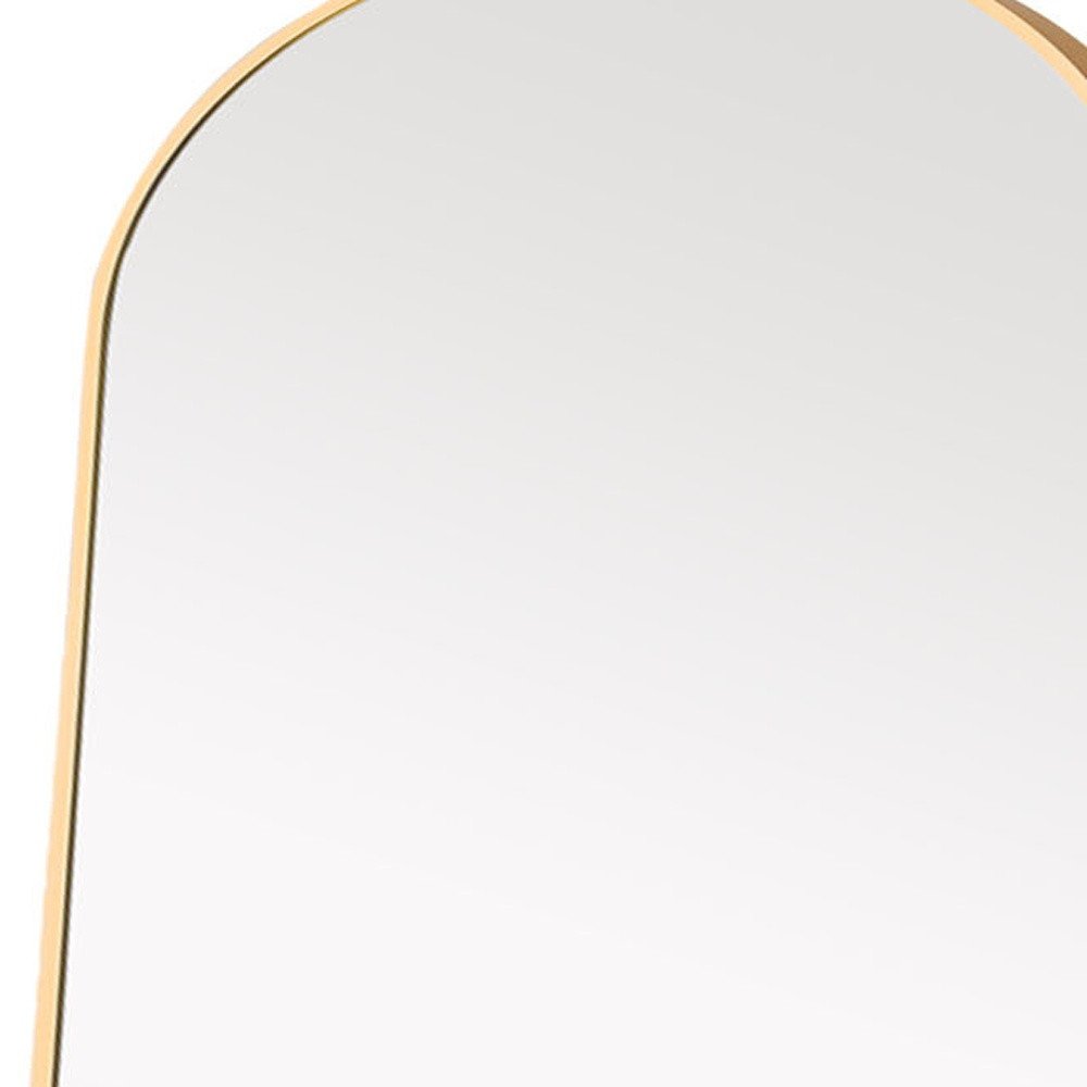 71" Gold Arch Metal Framed Freestanding Standing Mirror