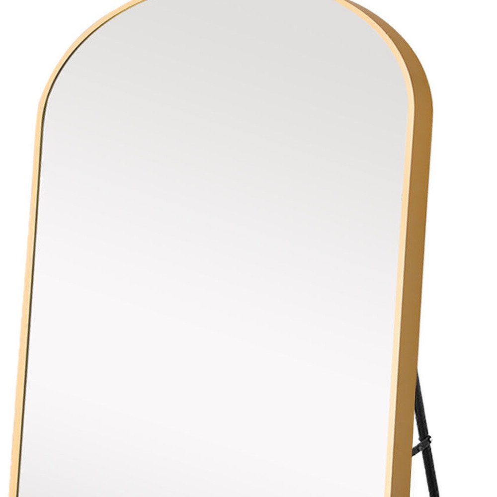 71" Gold Arch Metal Framed Freestanding Standing Mirror
