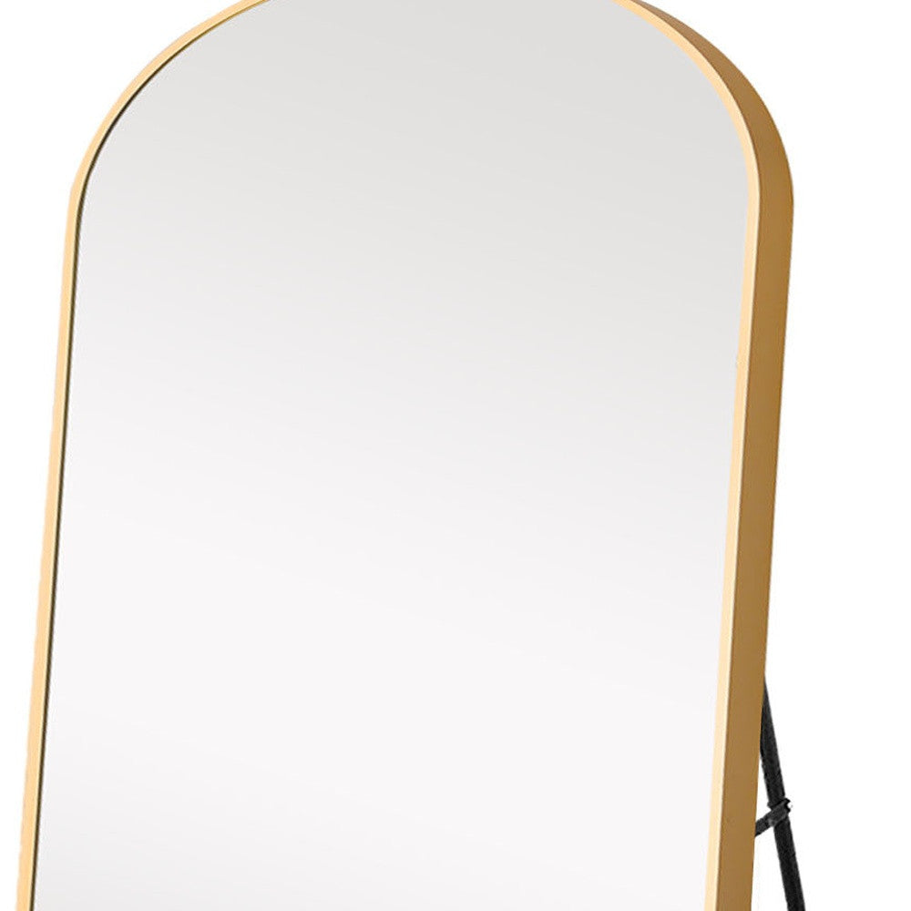 71" Gold Arch Metal Framed Freestanding Standing Mirror
