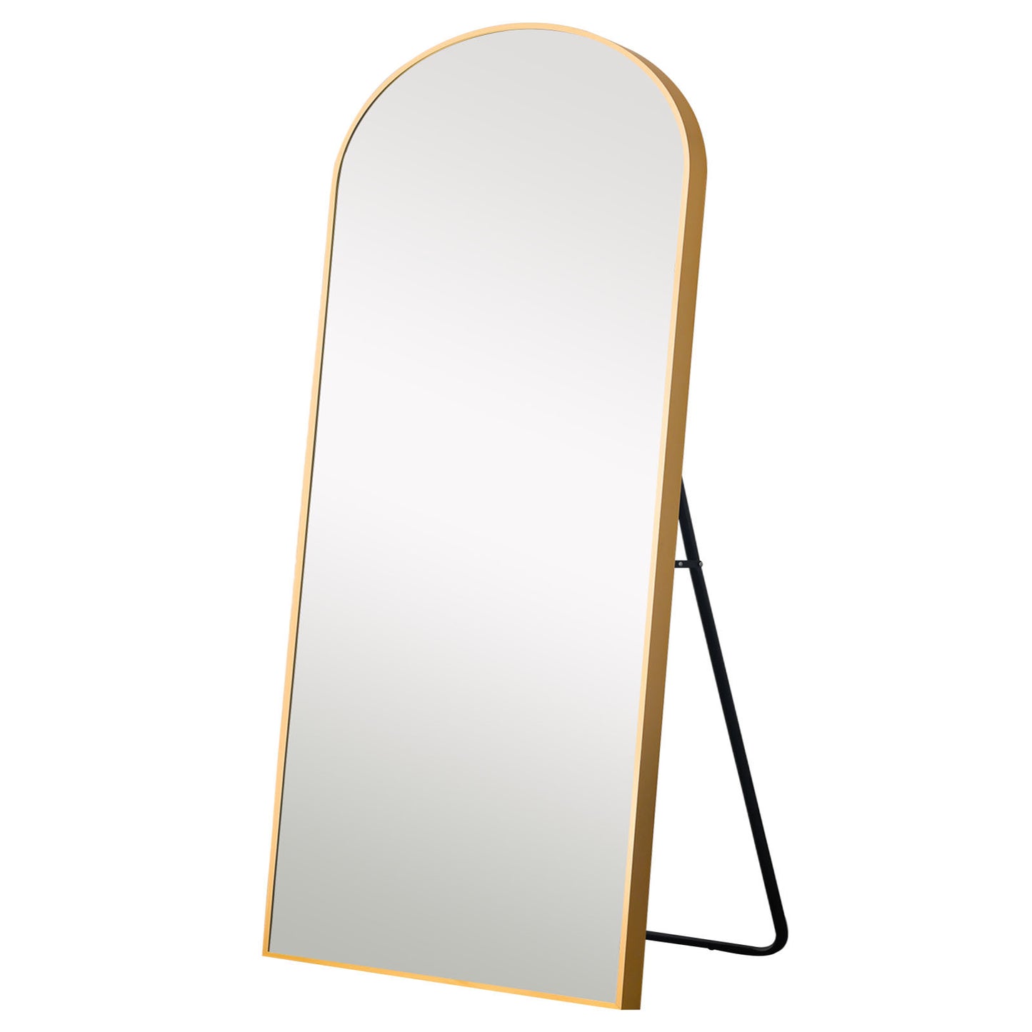 71" Gold Arch Metal Framed Freestanding Standing Mirror