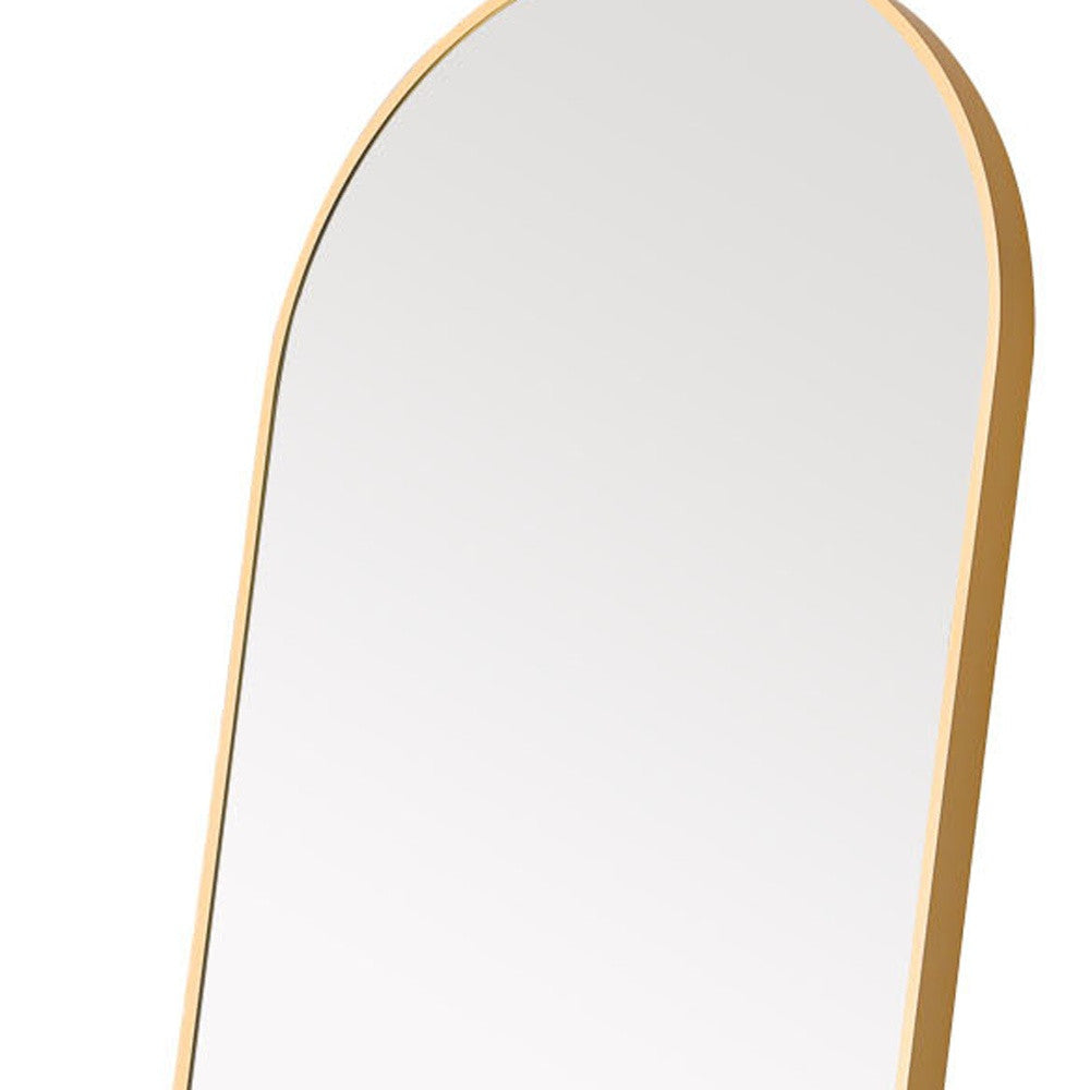 71" Gold Arch Metal Framed Freestanding Standing Mirror