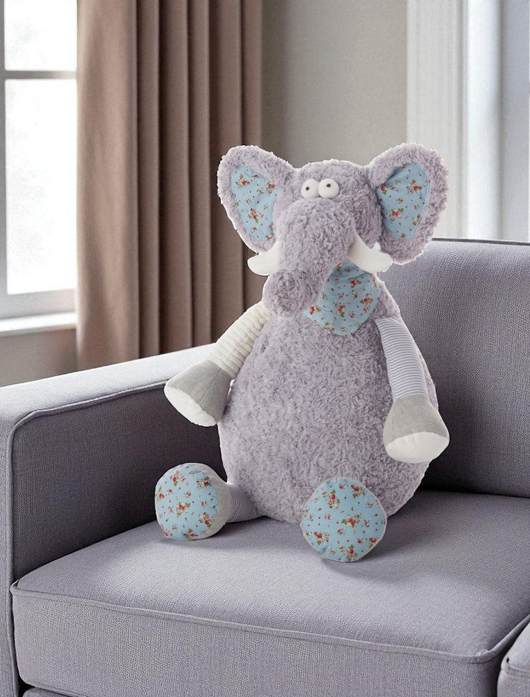 22" X 26" Gray Elephant Throw Pillow