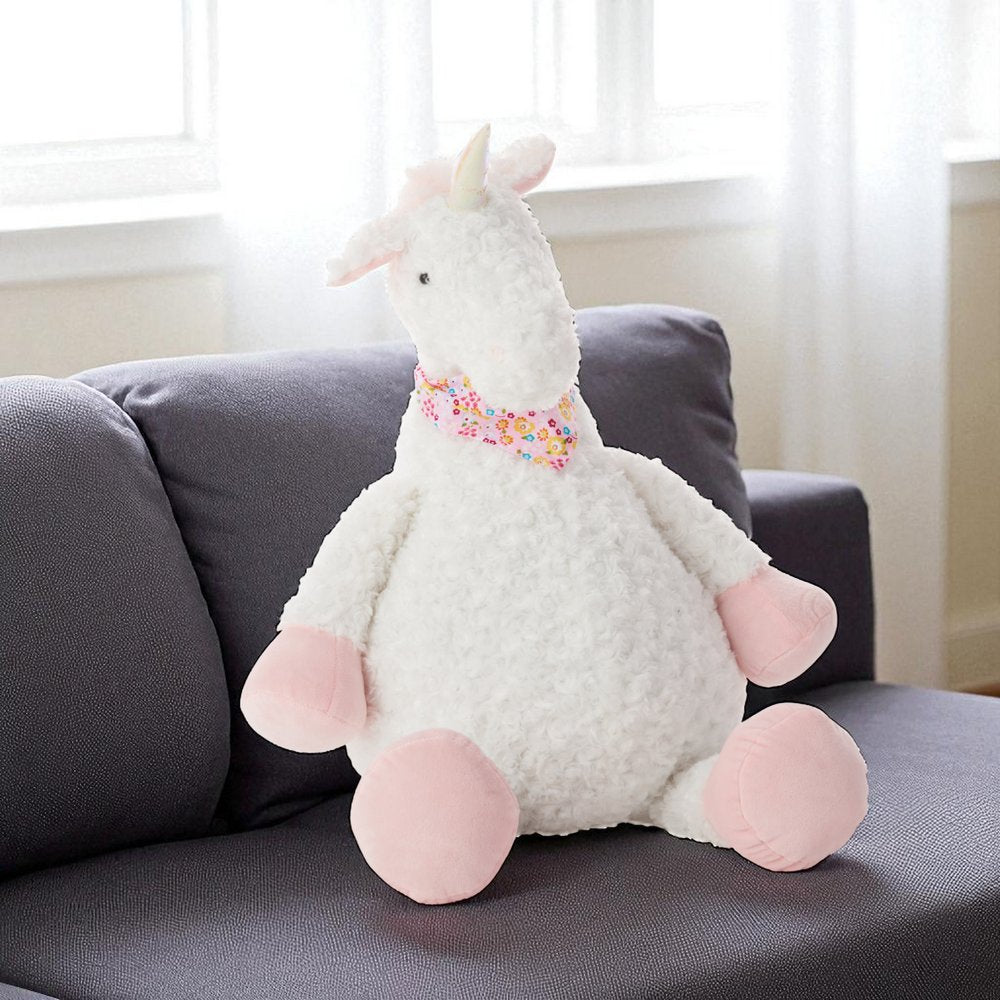 22" X 26" Ivory Unicorn Throw Pillow