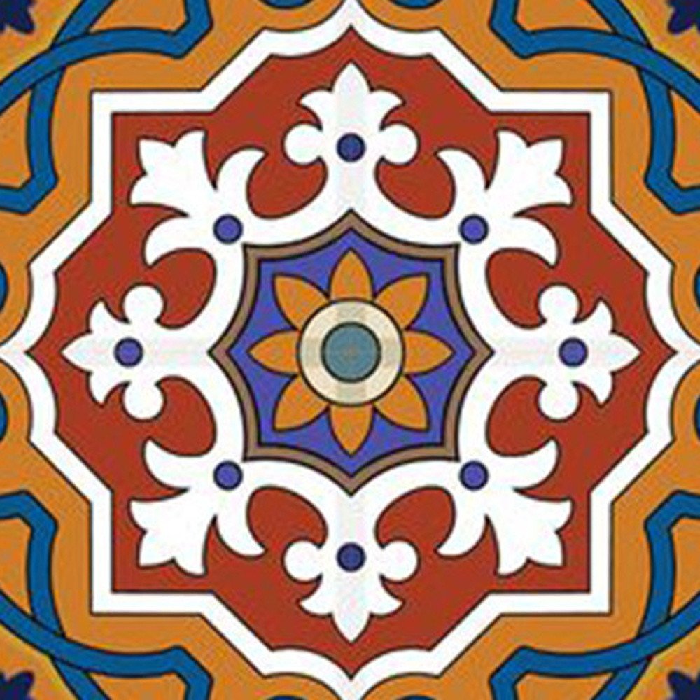 7" x 7" Blue And Red Peel And Stick Removable Tiles