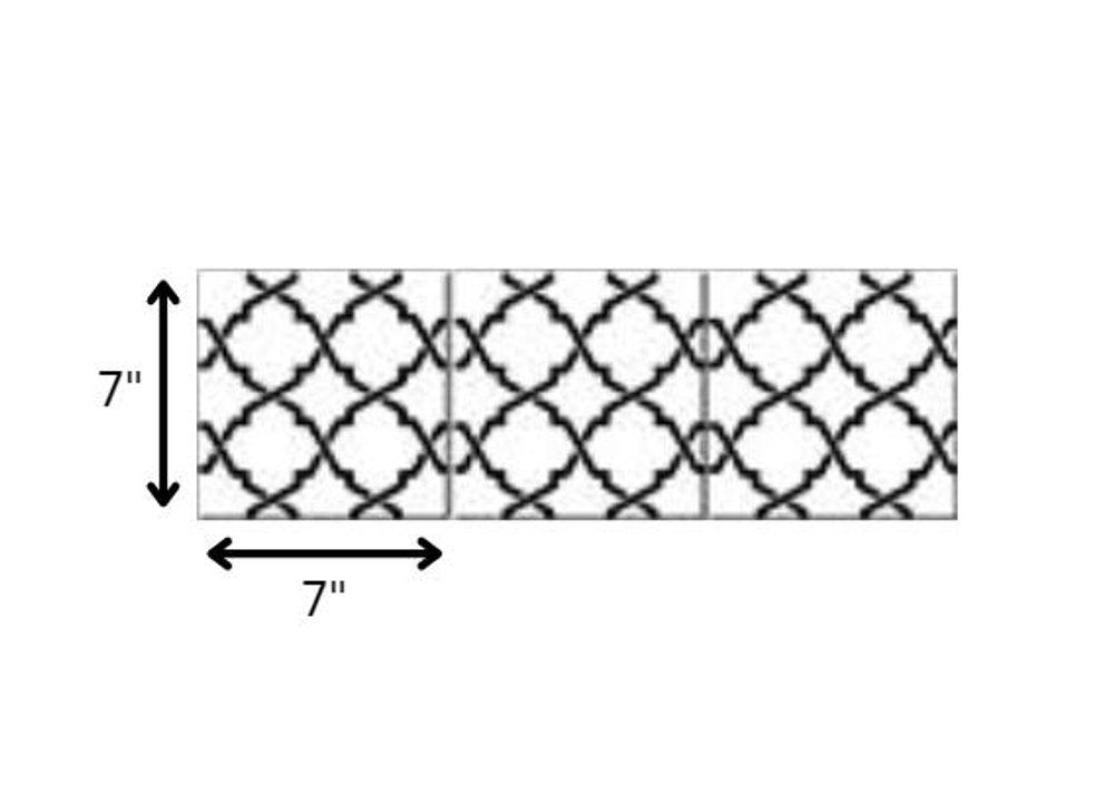 6" X 6" Black and White Quatrefoil Peel and Stick Tiles
