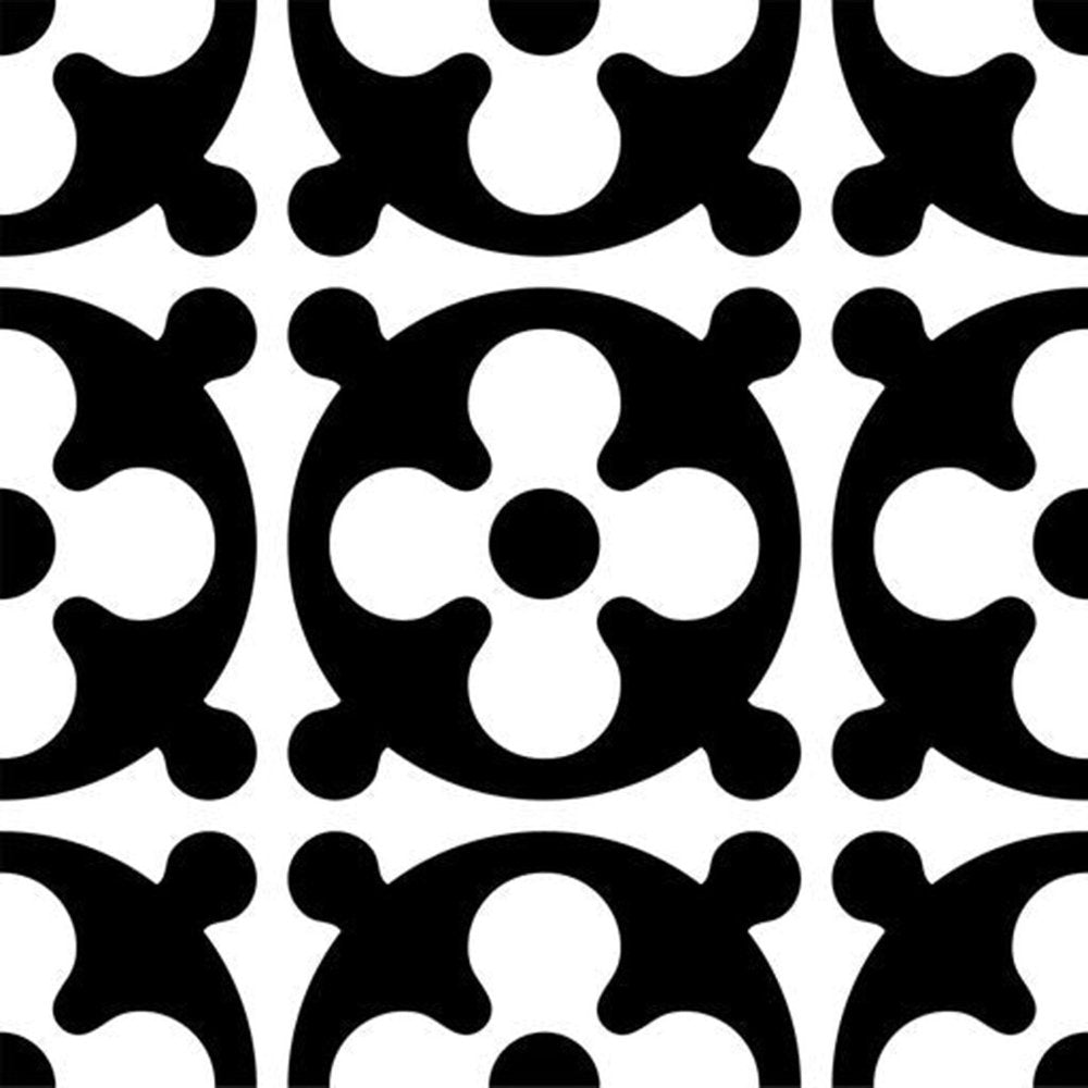 7" x 7" Black And White Peel And Stick Removable Tiles
