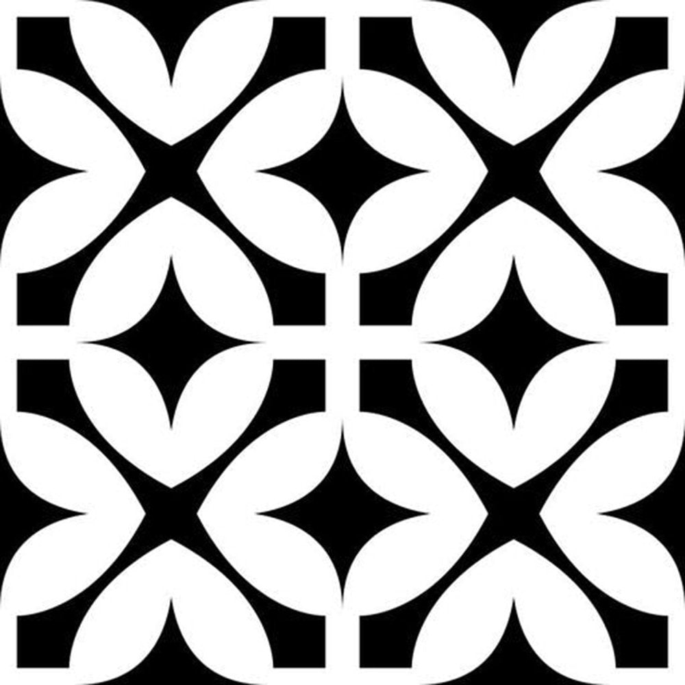 7" x 7" Black And White Peel And Stick Removable Tiles