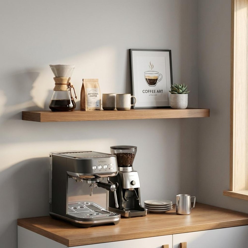 43" Brown Wooden Wall Mounted Floating Shelf