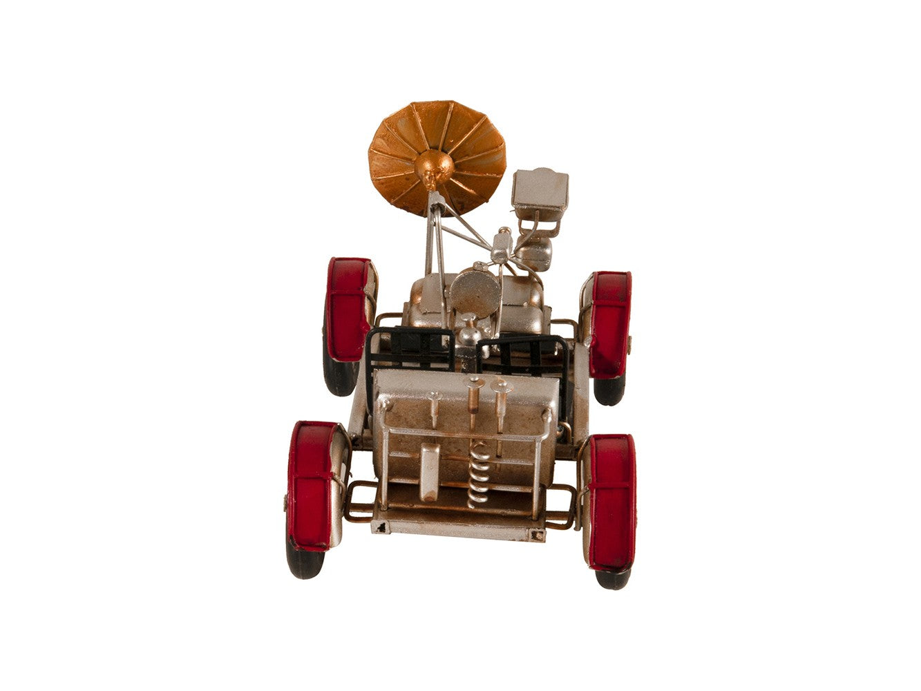 5" Red And Silver Metal Hand Painted Model Car Tabletop Sculpture