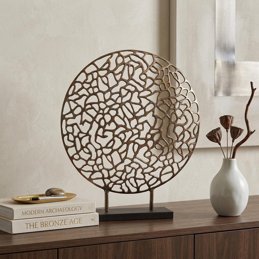 Bronze and Black Abstract Coral Sculpture