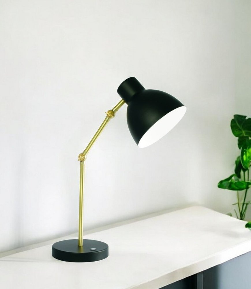 Matte Black and Gold Mod LED Adjustable Desk Lamp