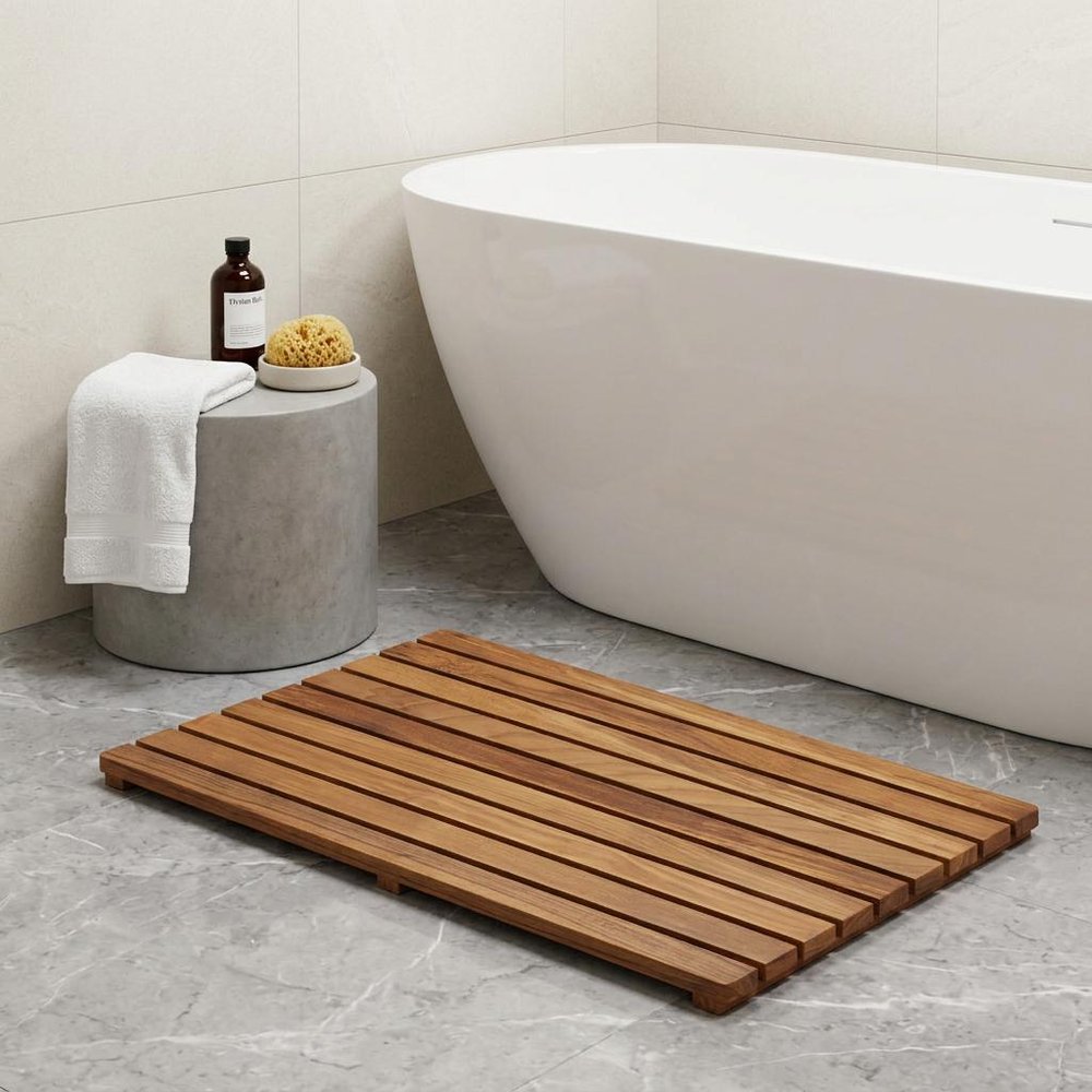 32" Premium Teak Shower Bath Mat