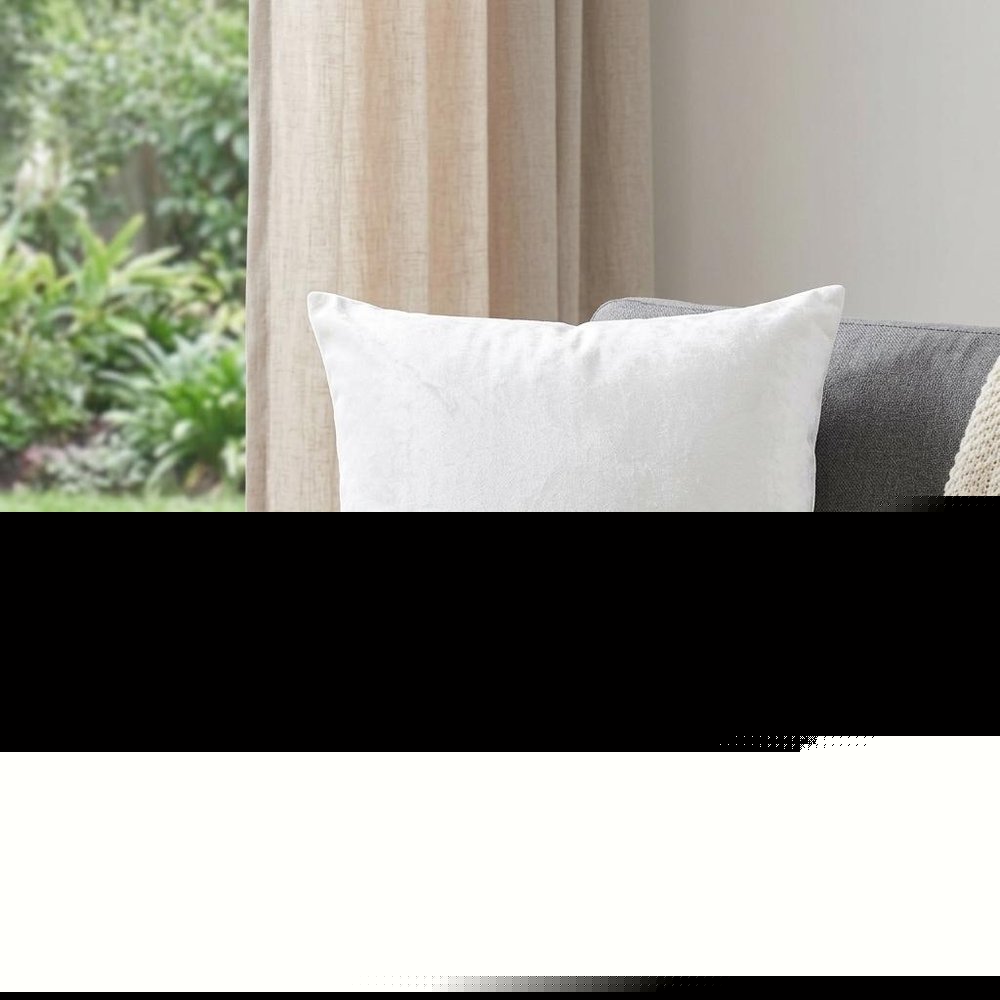 22" White Cotton Blend Throw Pillow