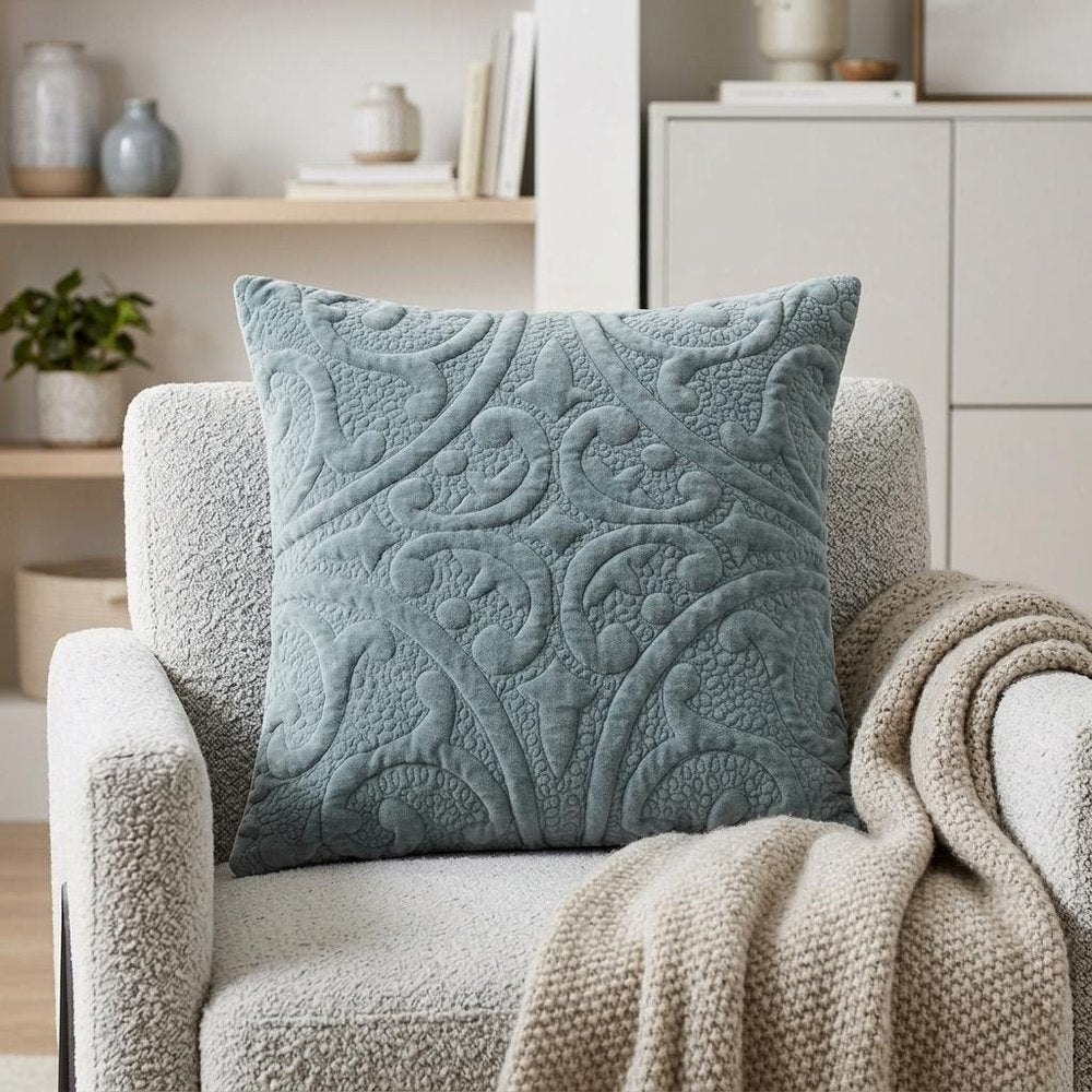 20" Seafoam Cotton Blend Throw Pillow