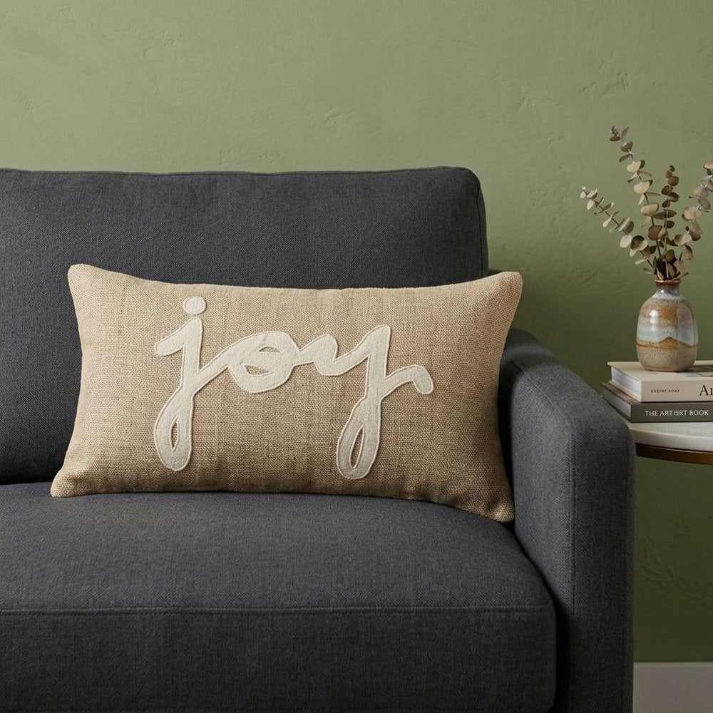 11" X 21" Natural Cotton Throw Pillow