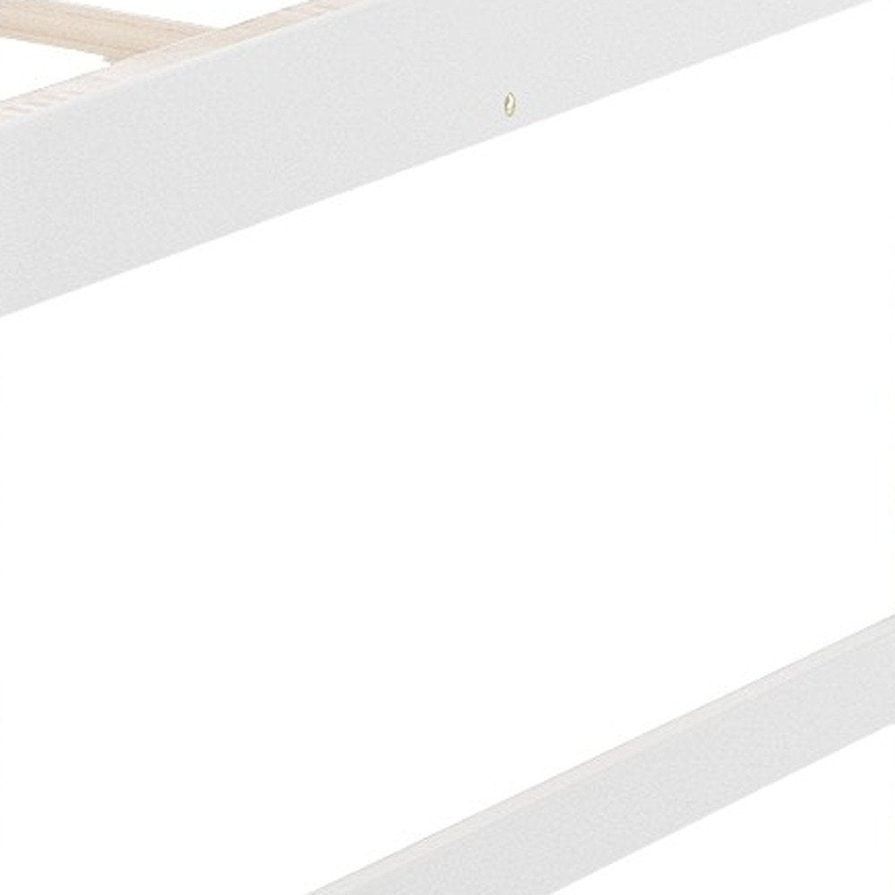 Pastel White Twin Over Twin Dual Ladder Bunk Bed