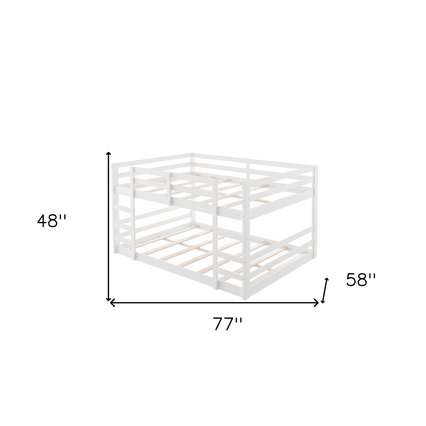 Pastel White Full Over Full Dual Ladder Bunk Bed