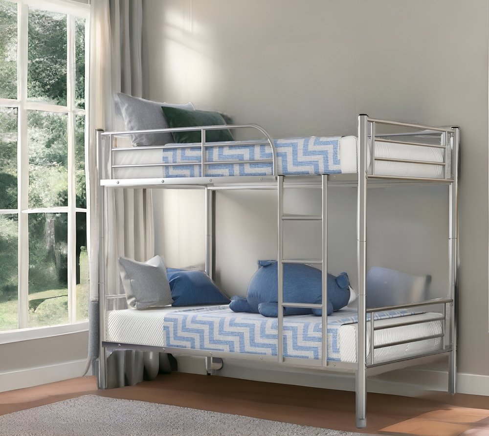 Silver Twin Over Twin Separable Bunk Bed