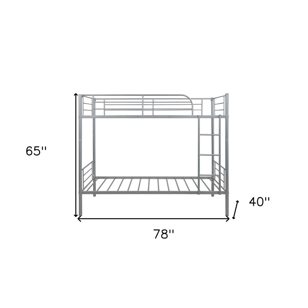 Silver Twin Over Twin Separable Bunk Bed