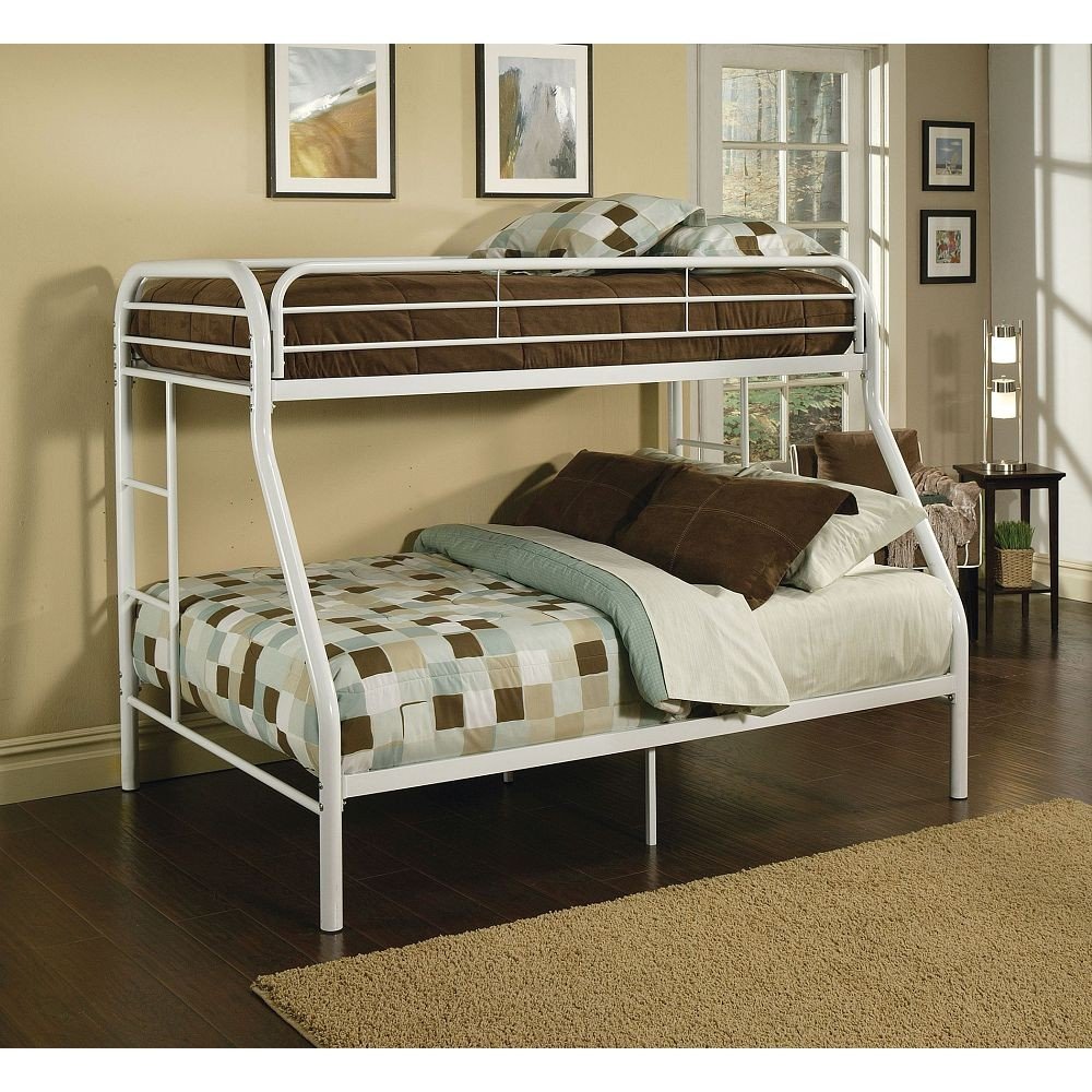 White Twin Over Full Size Bunk Bed