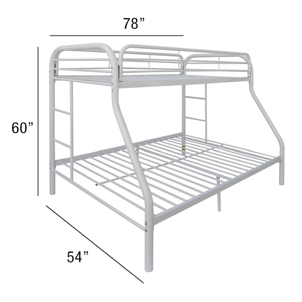 White Twin Over Full Size Bunk Bed