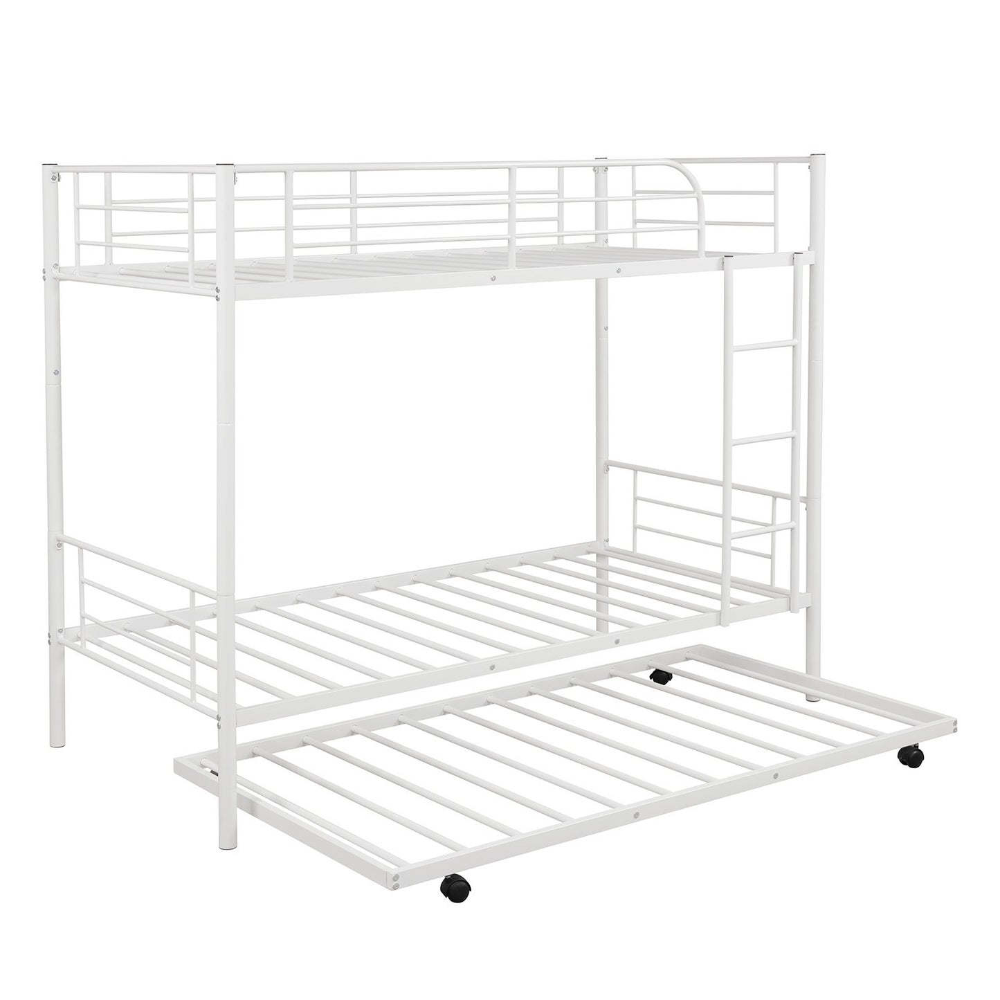 White Twin over Twin Traditional Steel Bunk Bed