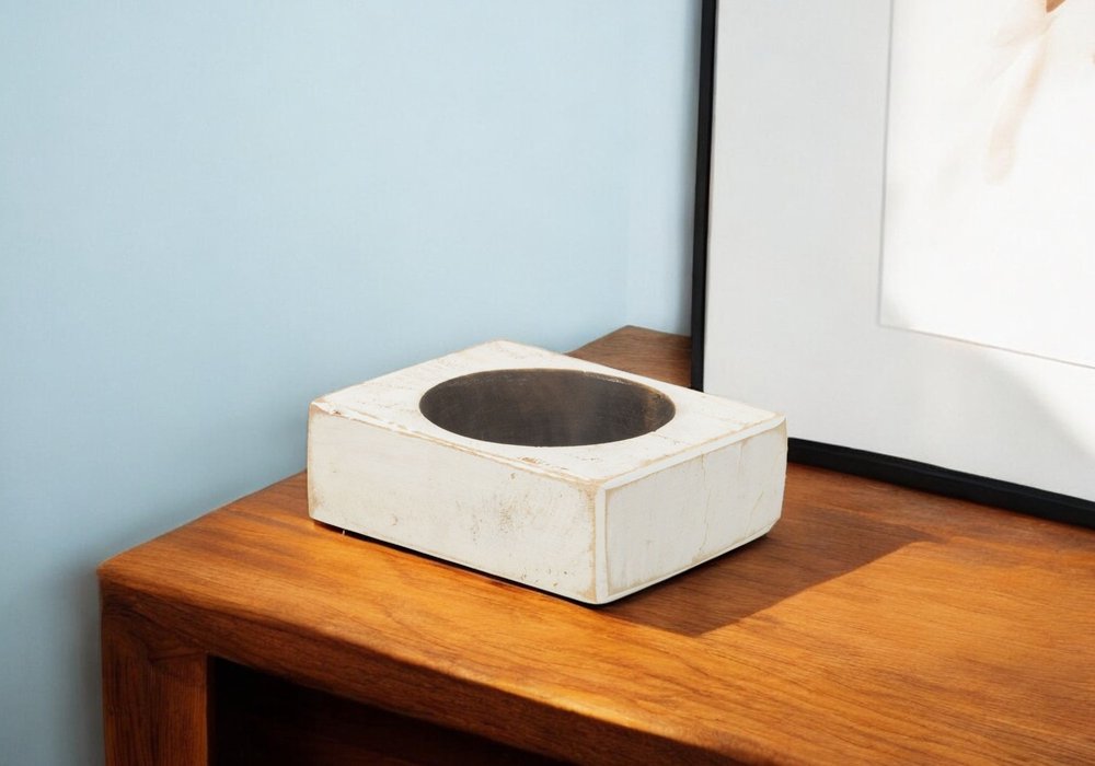 4" Wide Pillar Tabletop Pillar Candle Holder