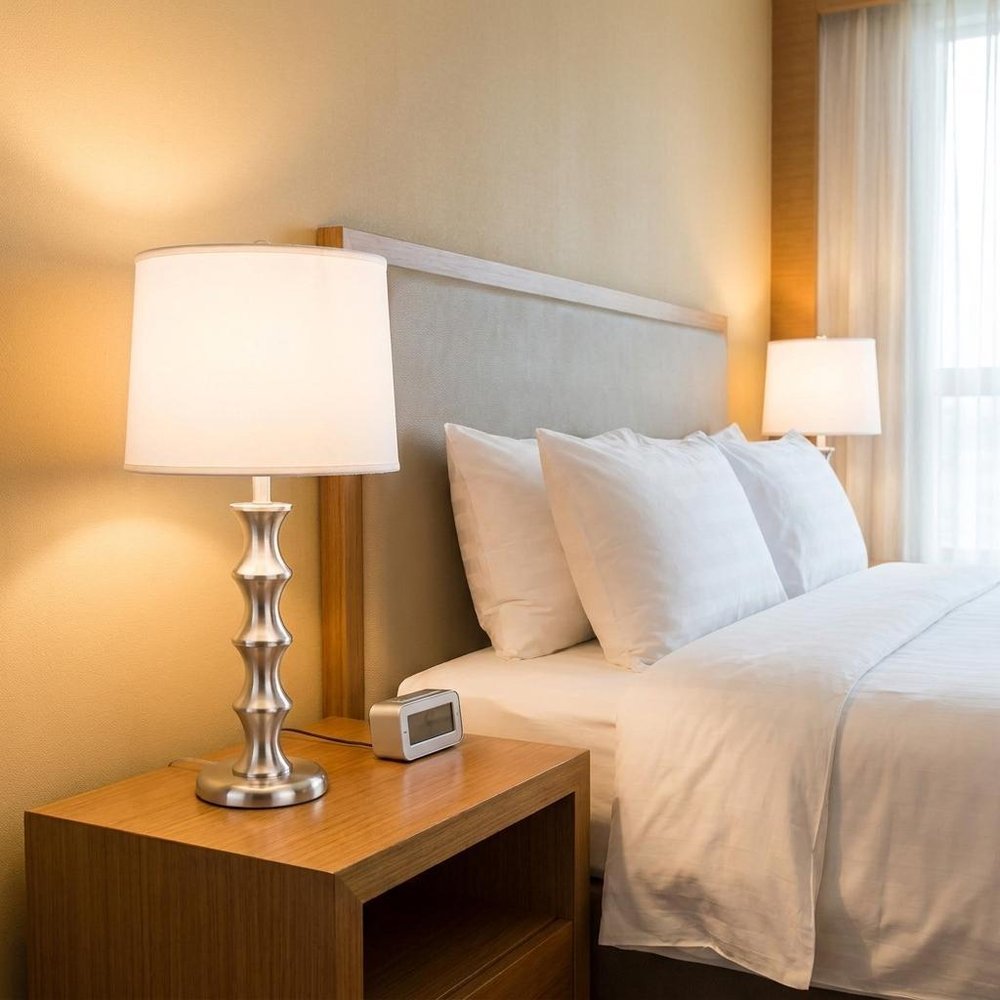 30" Black Solid Wood Bedside Table Lamp With White Shade