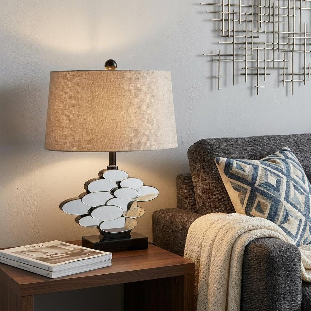 Beautiful Bronzed Table Lamp with Glass Accents