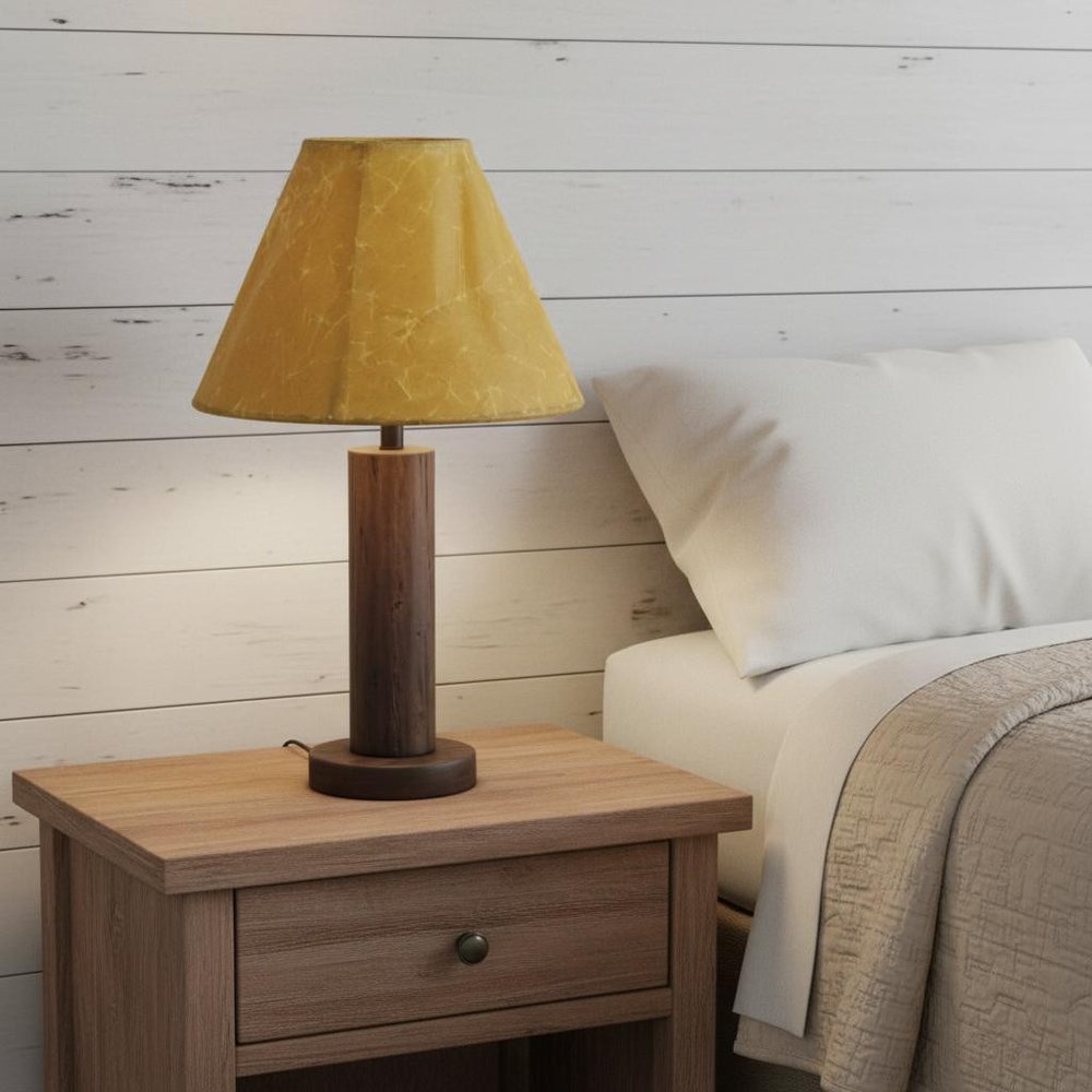 Brown Crinkle Oil Paper Print Empire Lamp Shade
