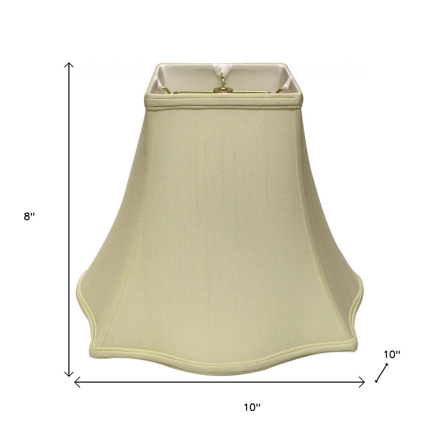 10" Ivory Premium Square Monay Shantung Lampshade