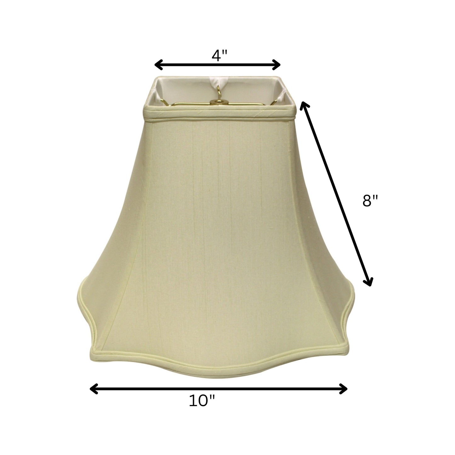 10" Ivory Premium Square Monay Shantung Lampshade