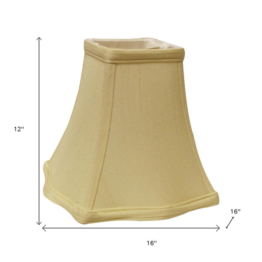 Antiqued White Monay Shantung Silk Square Lamp Shade