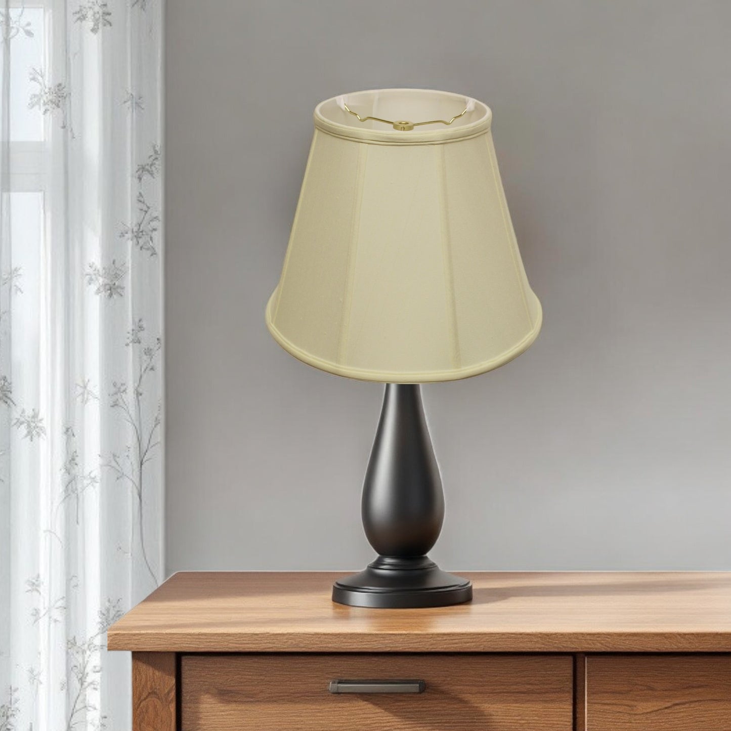16" Ivory Slanted Empire Monay Shantung Lampshade