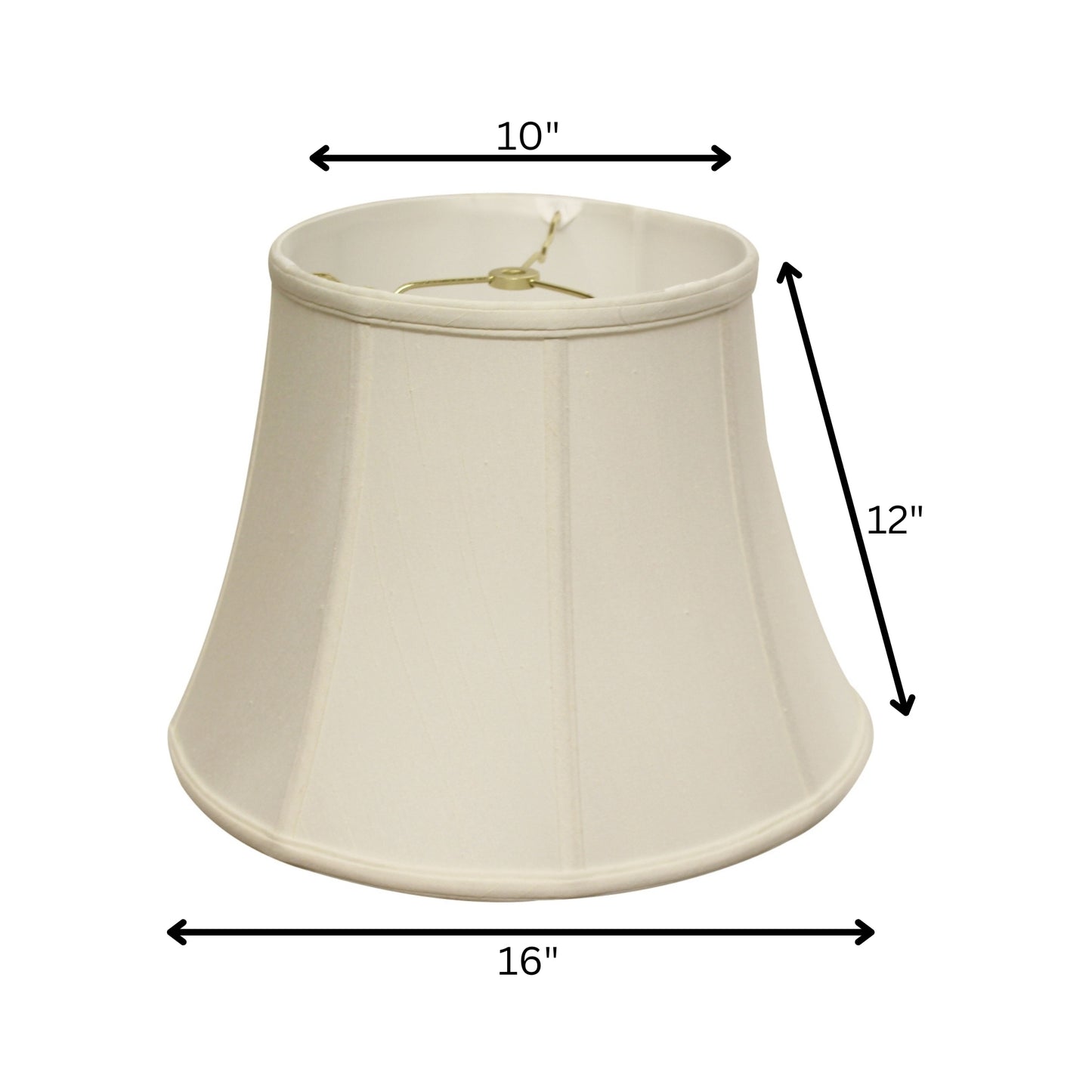 16" White Altered Bell Monay Shantung Lampshade