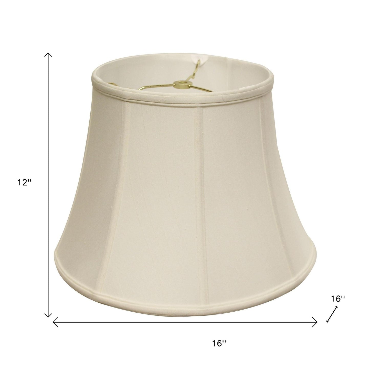 16" White Altered Bell Monay Shantung Lampshade