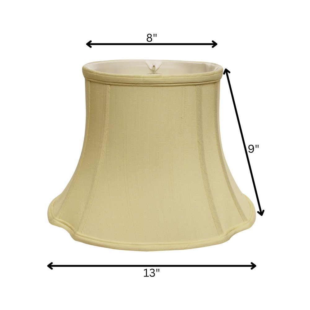 Antiqued White Monay Shantung Silk Oval Lamp Shade