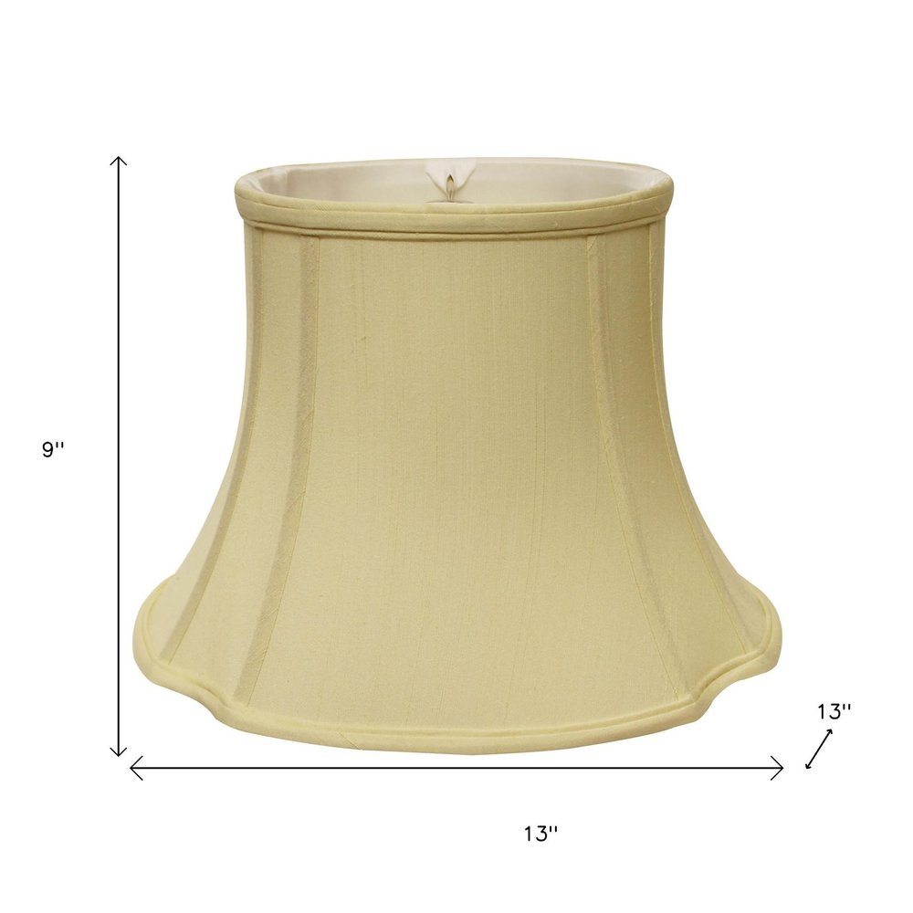 Antiqued White Monay Shantung Silk Oval Lamp Shade