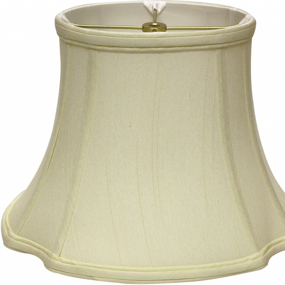 15" Ivory Reversed Oval Monay Shantung Lampshade