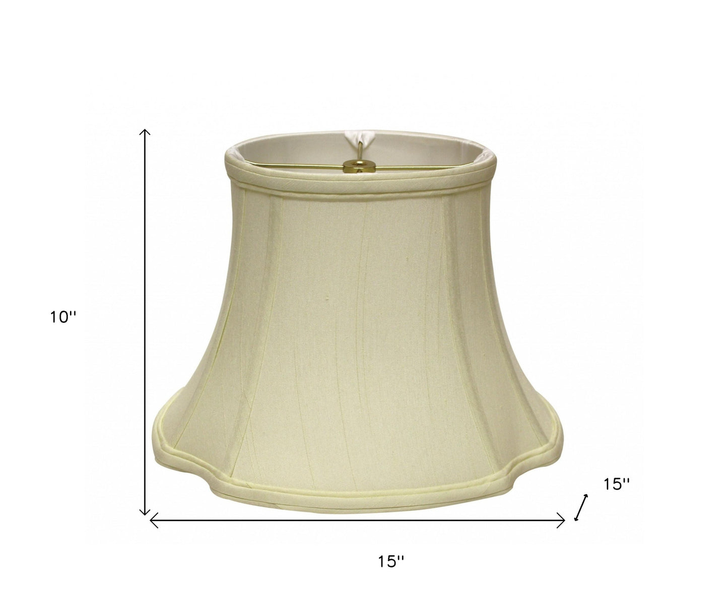 15" Ivory Reversed Oval Monay Shantung Lampshade