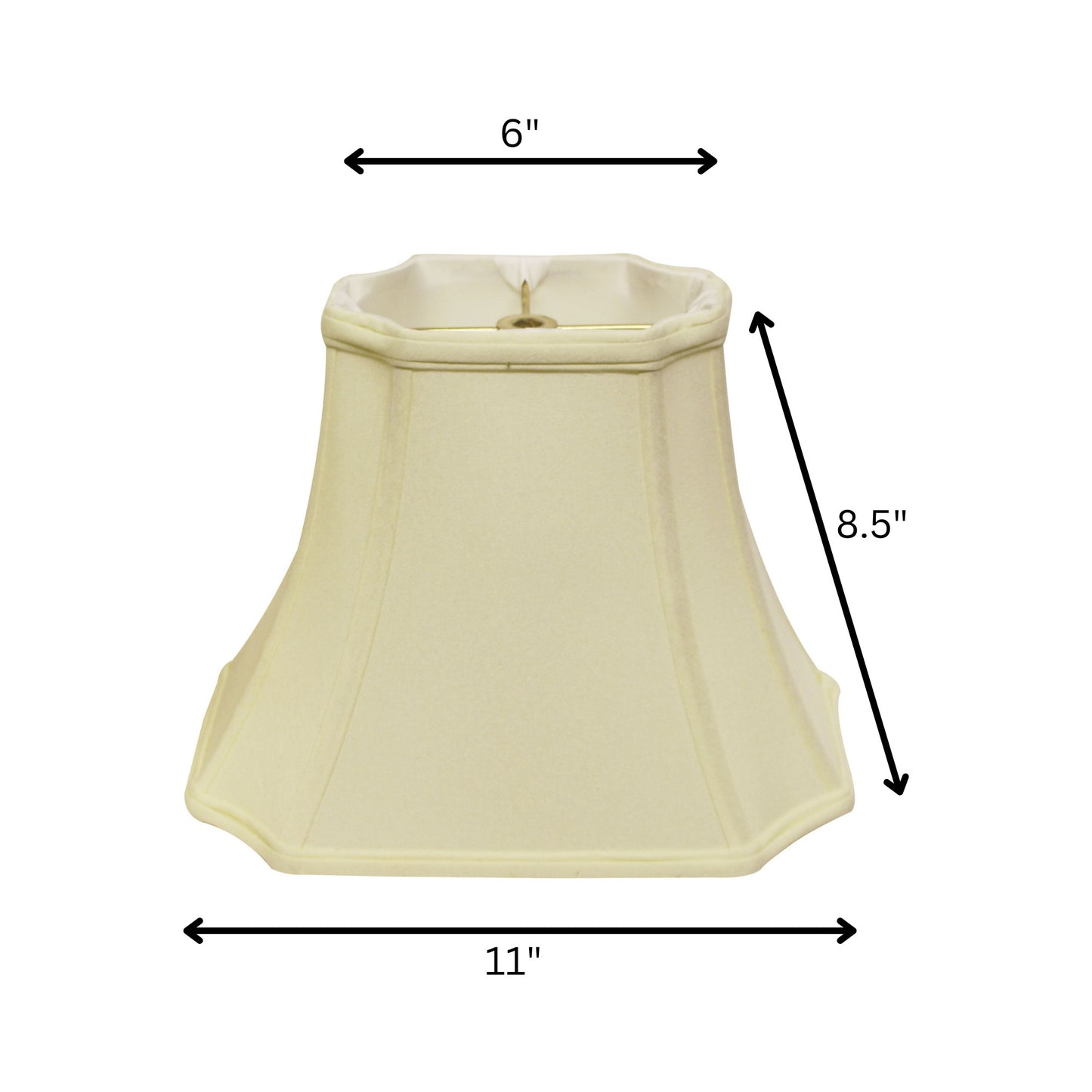11" Ivory Inverted Rectangle Shantung Lampshade